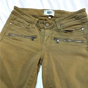 PAIGE WOMEN'S INDIO ZIP CAVALRY KHAKI JEANS SIZE 27